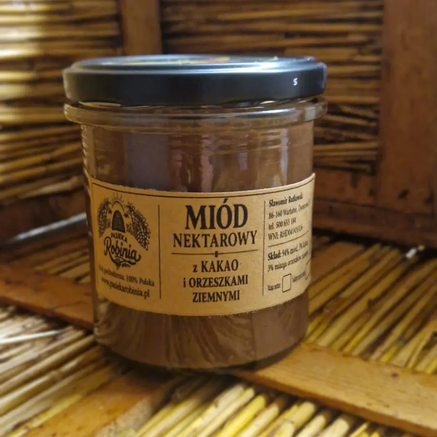 Miód z kakao i orzeszkami ziemnymi